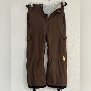Youth Karbon BROWN Adjustable Waist Snow Ski Pants Size 10 NICE